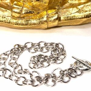 Stainless Steel Link Chain Necklace with Toggle Clasp